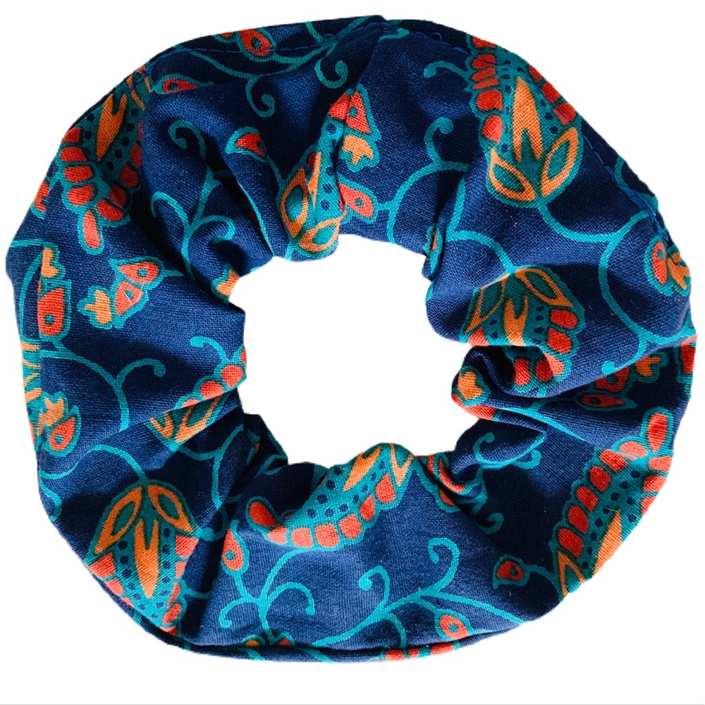 Scrunchies Handmade Large Mandala Print Fabric Five piece Bundle